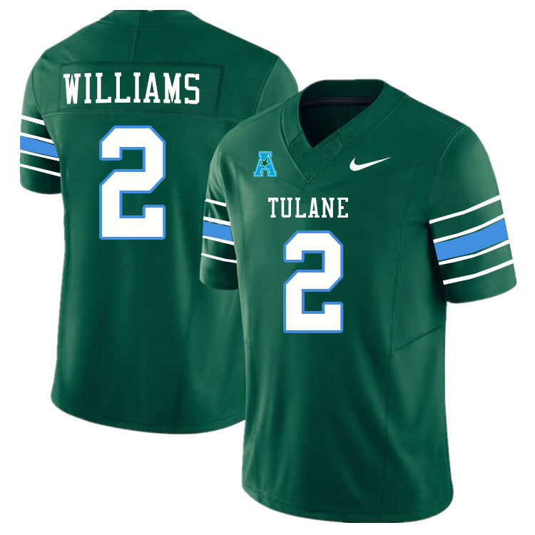 #2 Dorian Williams Tulane Green Wave Jersey College Football Uniforms,Apparels Stitched-Green